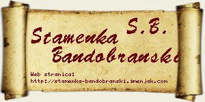 Stamenka Bandobranski vizit kartica